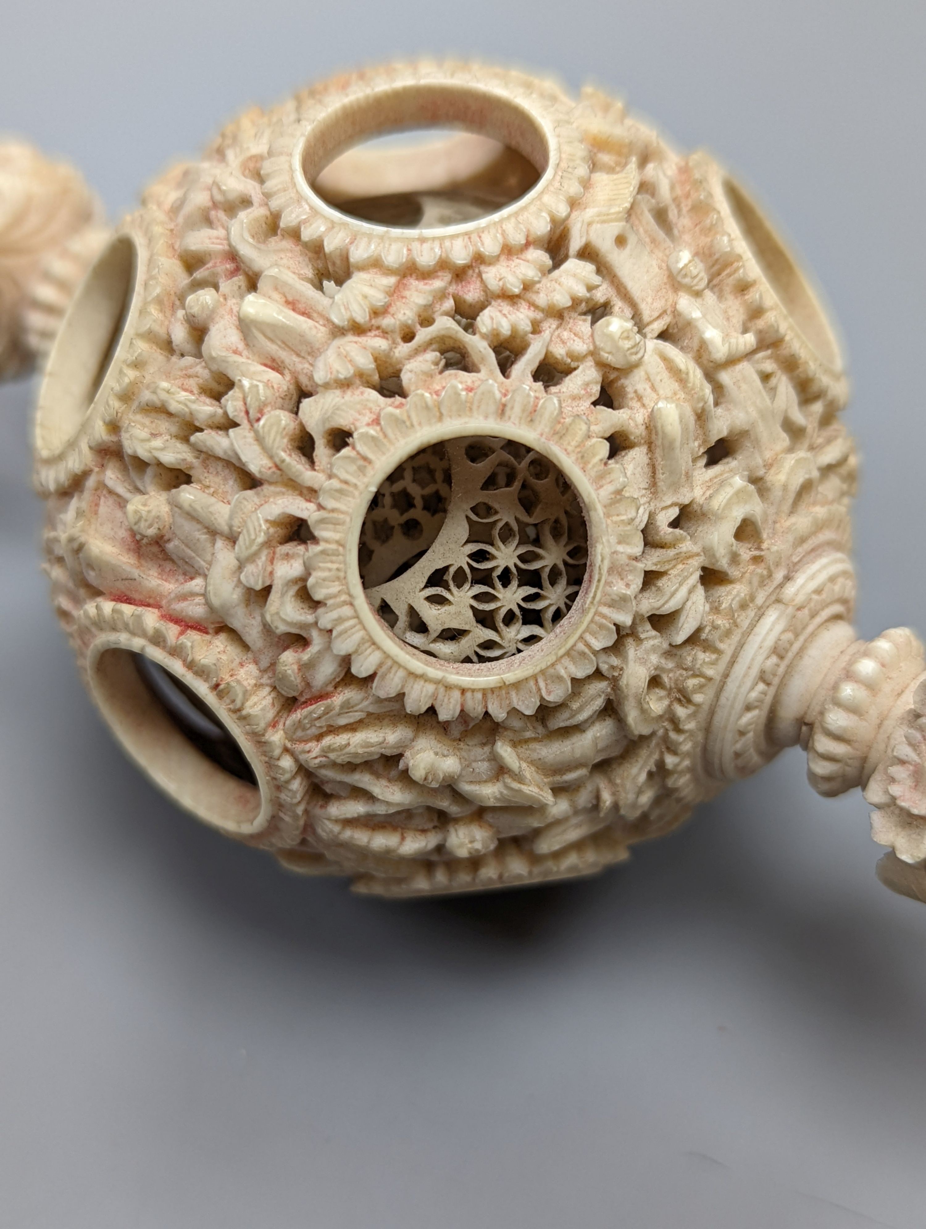 A 19th century Chinese carved ivory concentric ball